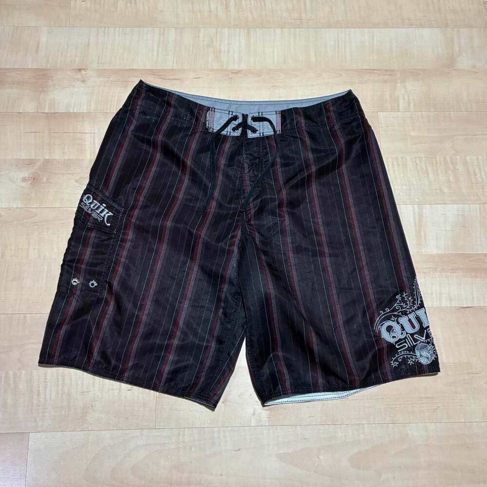 Vintage Quiksilver Pinstripe Surf Board Shorts